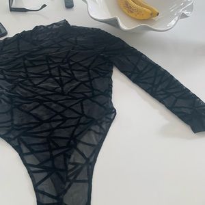 Onesie black mesh women’s shirt. Extra small